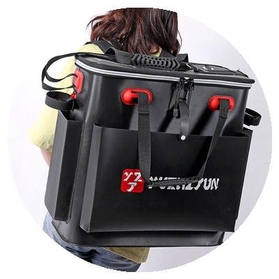 A new box of fish bags with a thick double-backed bucket and a live-fish tank in the outside